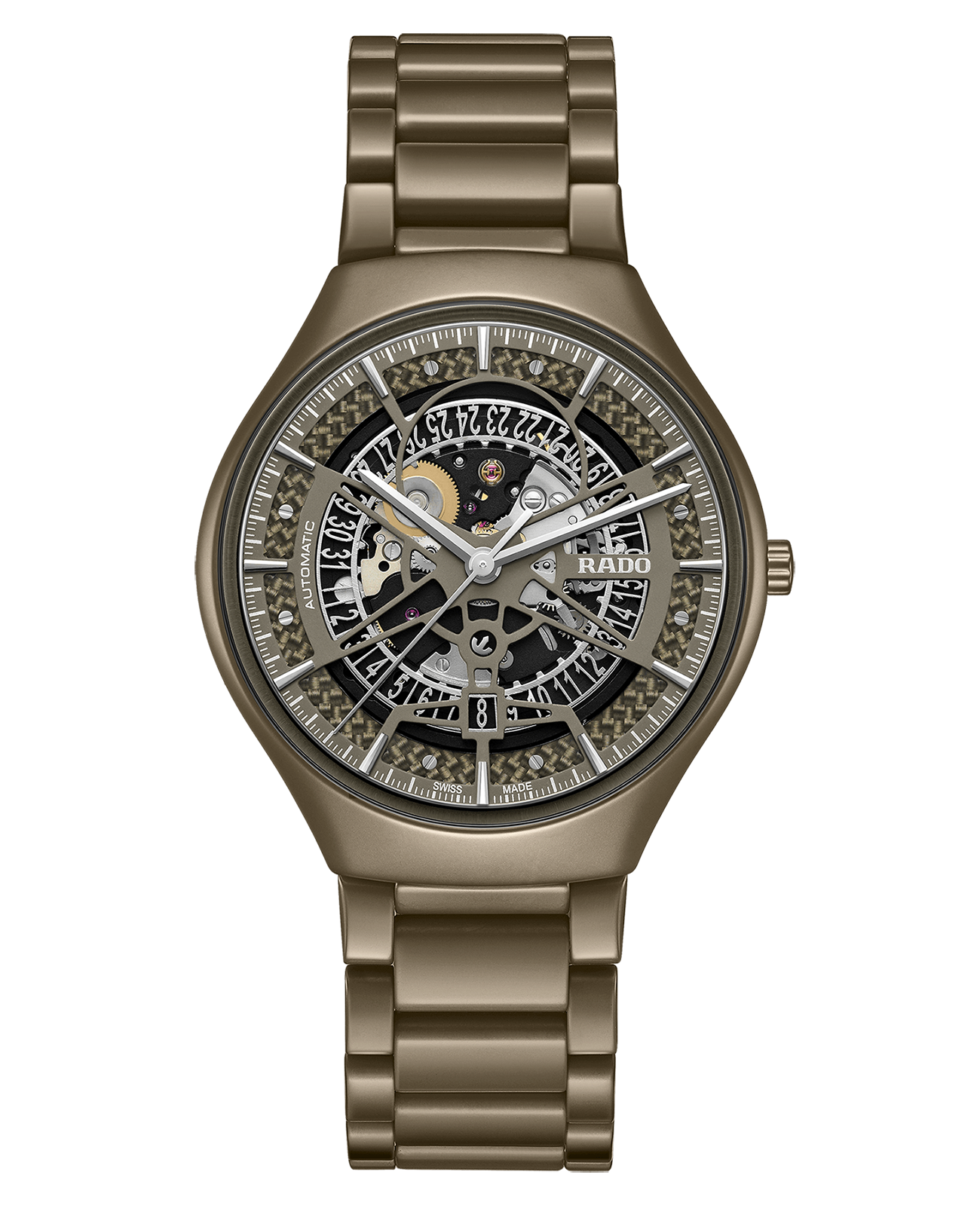 Rado Rado True Thinline Anima R27112312  R27112312 кварцевые мужские часы  циферблат, браслет высокотехнологичная керамика — вид спереди